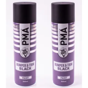 2x Autotek Professional Black Bumper and Trim 500ml Spray Paint High Coverage