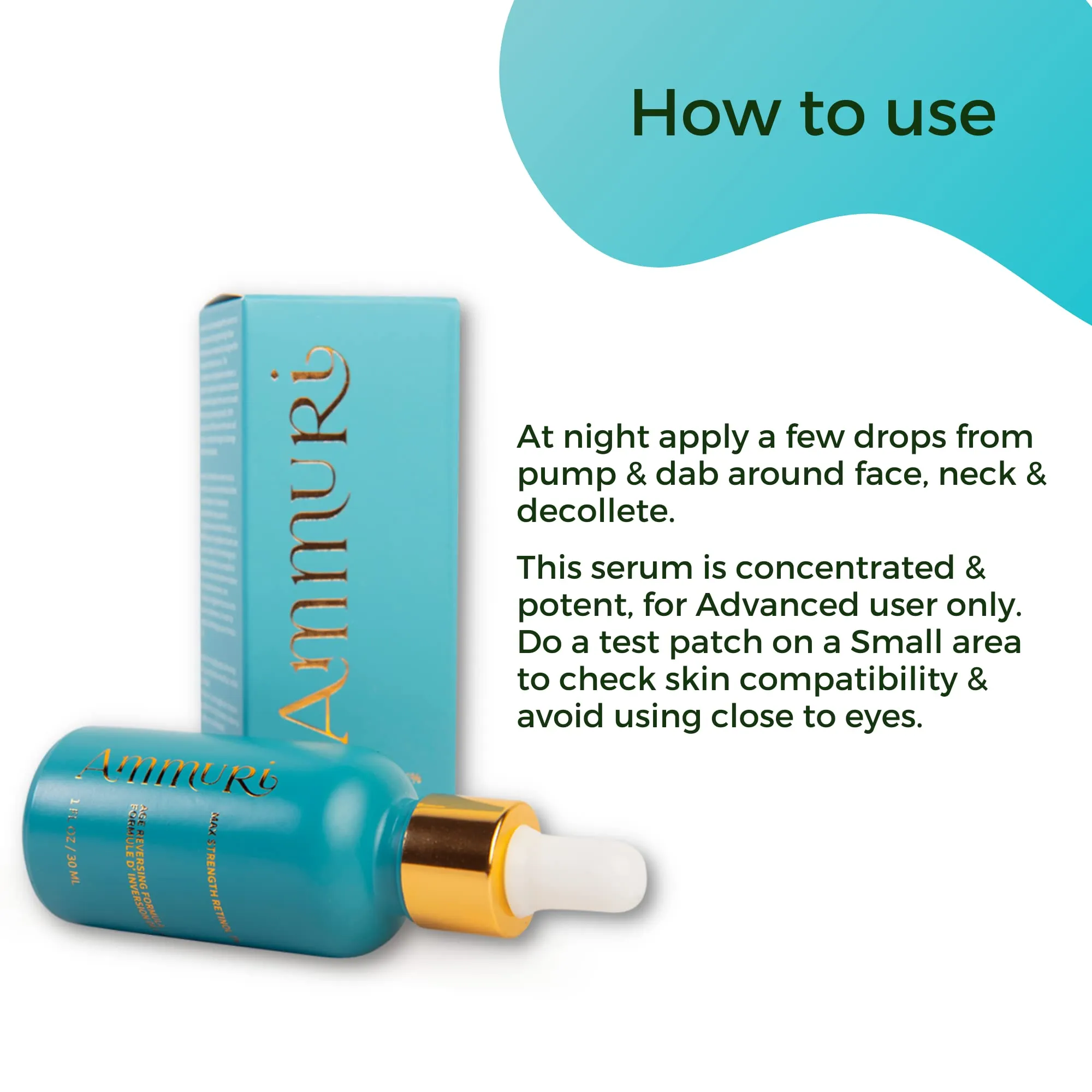 Ammuri Retinol Serum (5% Max Retinol) High Strength Maximum Dose Retinoid Anti Aging Acne 5% Max Retinol