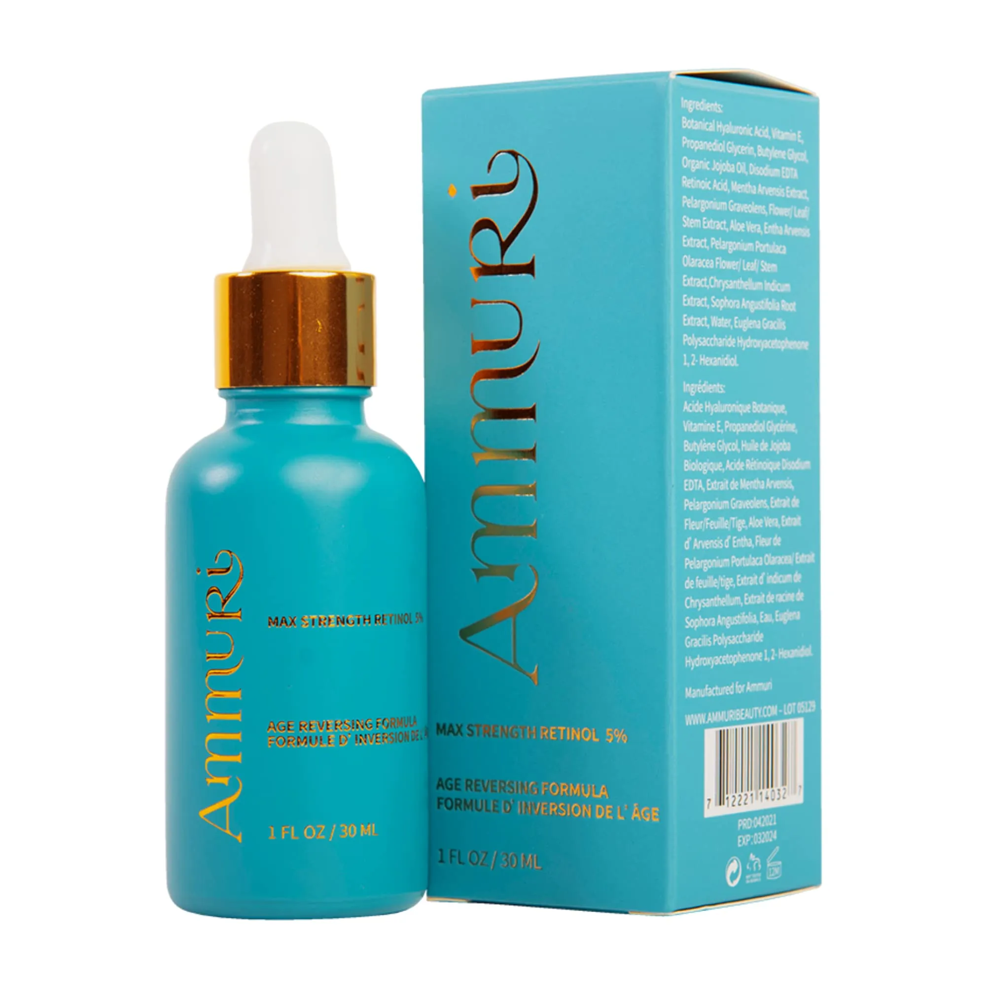 Ammuri Retinol Serum (5% Max Retinol) High Strength Maximum Dose Retinoid Anti Aging Acne 5% Max Retinol
