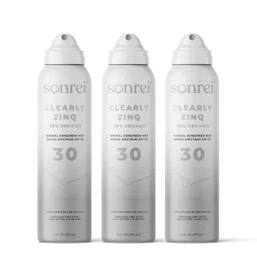 Clearly Zinq® Organic SPF 30 Mineral Body Mist Sunscreen 3-Pack Bundle