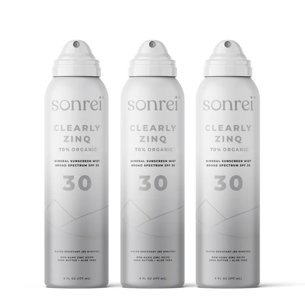 Clearly Zinq® Organic SPF 30 Mineral Body Mist Sunscreen 3-Pack Bundle
