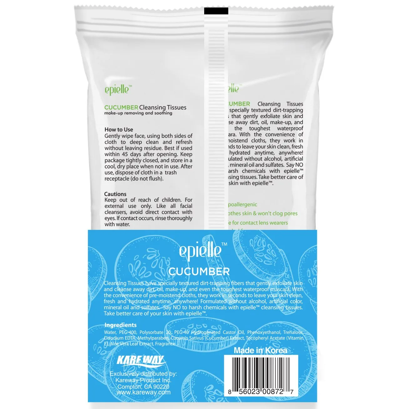 Cucumber Make-Up Remover Cleansing Tissues | 60ct