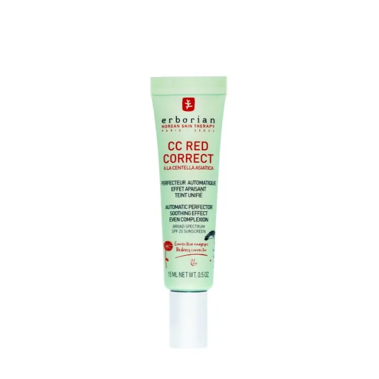 Erborian - Korean Skin Therapy - CC Red Correct - À La Centella Asiatica - Perfecteur Automatique Effet Apaisant Teint Unifié - Automatic Perfector Soothing Effect Even Complexion - Broad Spectrum - SPF 25 Sunscreen