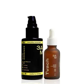 Hyperpigmentation Dynamic Duo | Exfoliating Serum with 5% AHA, 2% BHA and 2% PHA   Sundowner Sunscreen  SPF 50PA   