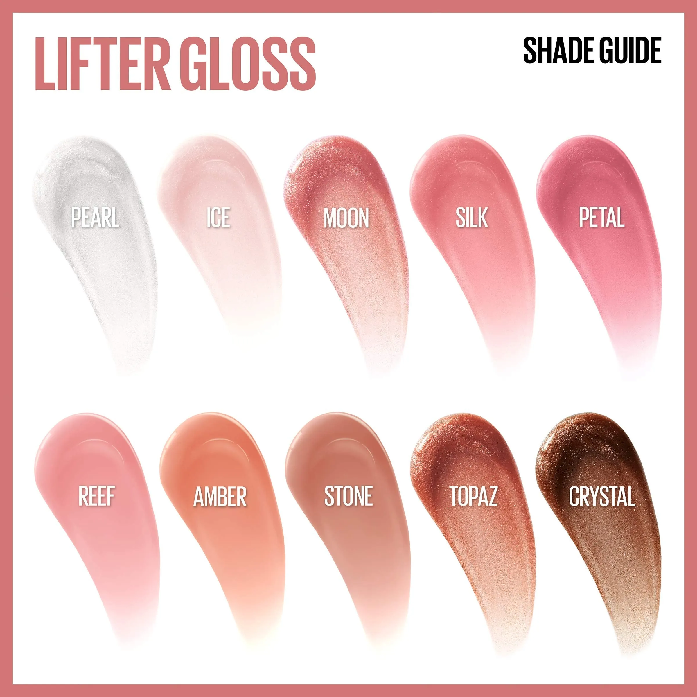 Maybelline Lifter Gloss, Hydrating Lip Gloss with Hyaluronic Acid, High Shine for Fuller Looking Lips, XL Wand, Stone, Rosey Neutral, 0.18 Ounce