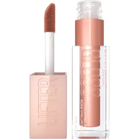 Maybelline Lifter Gloss, Hydrating Lip Gloss with Hyaluronic Acid, High Shine for Fuller Looking Lips, XL Wand, Stone, Rosey Neutral, 0.18 Ounce