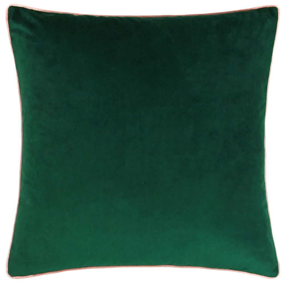 Meridian Velvet Cushion Emerald/Blush