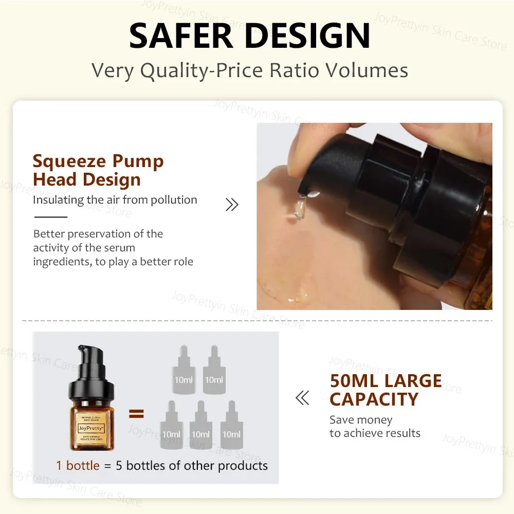 Retinol Wrinkle Face Serum Hyaluronic Acid Pore Shrink Moisturizing Lifting anti Aging Facial Serum Skin Care Products Joypretty
