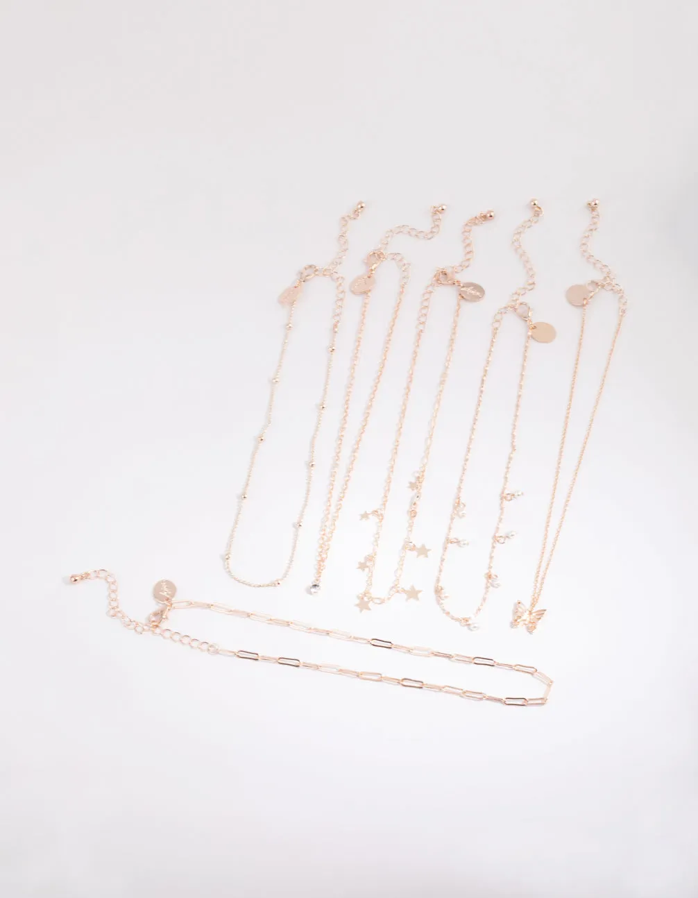 Rose Gold Star & Pearl Choker 6-Pack