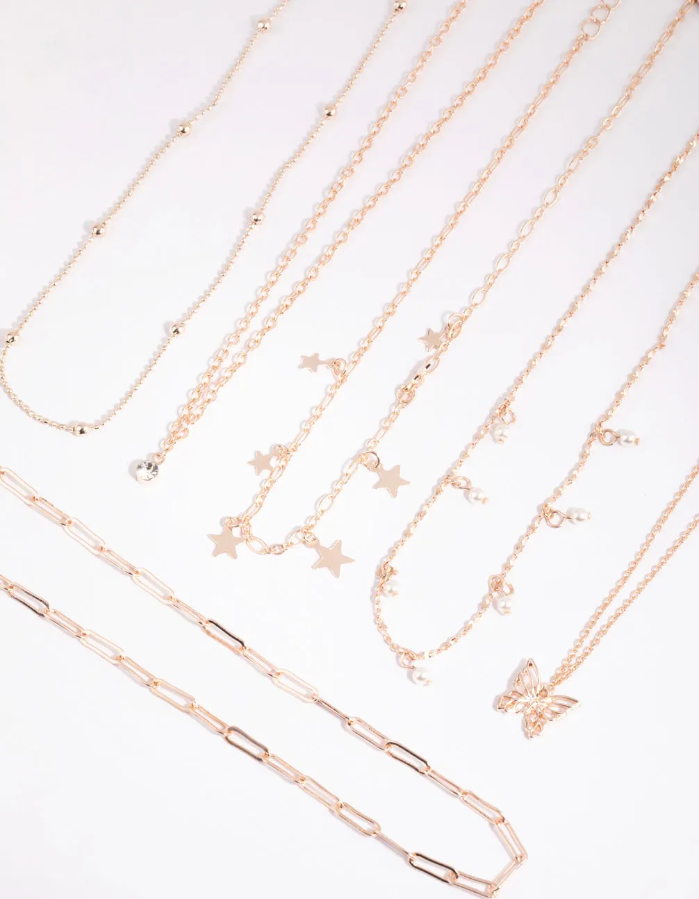 Rose Gold Star & Pearl Choker 6-Pack