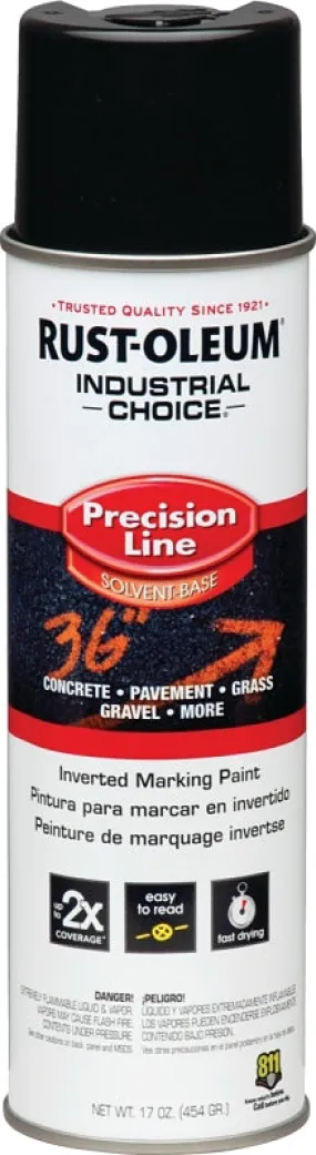 Rust-Oleum 1675838 Inverted Marking Spray Paint, Gloss, Black, 17 oz, Can :CAN: QUANTITY: 1