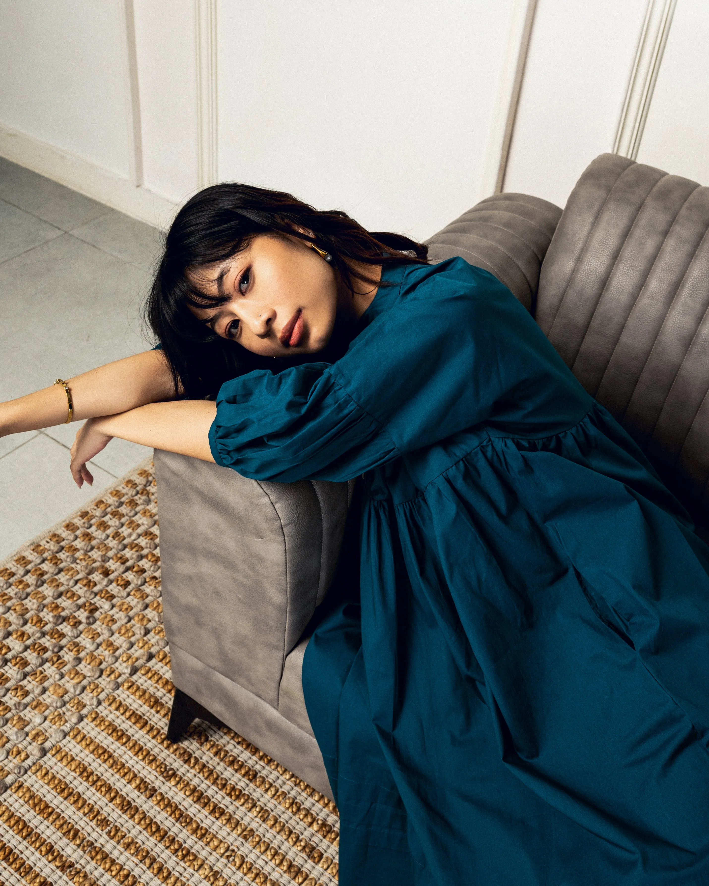 Tamashii Pleated Dress : Teal