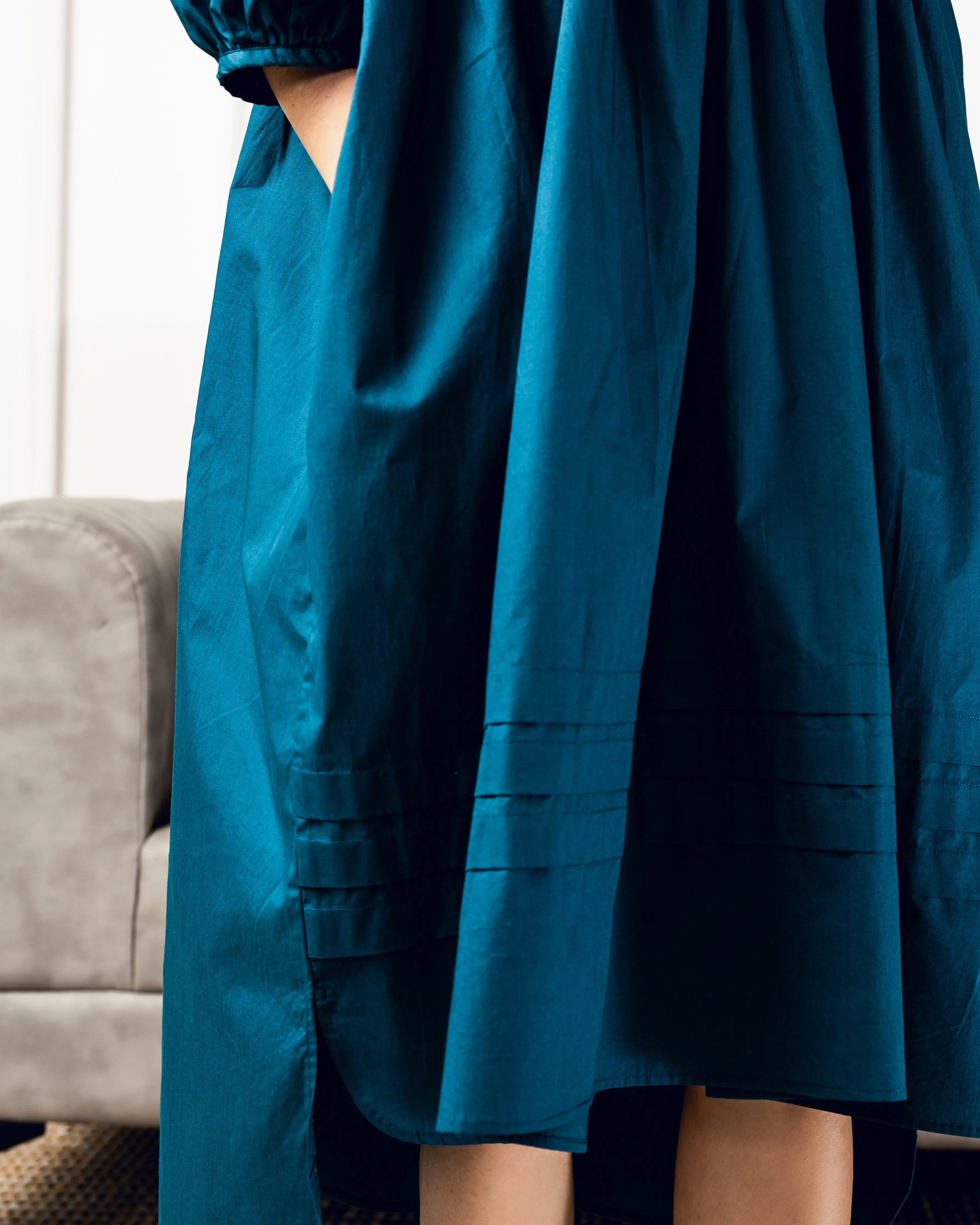 Tamashii Pleated Dress : Teal