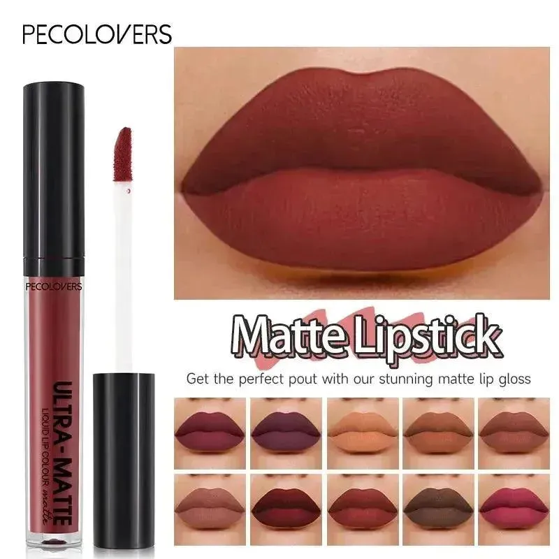Waterproof Nude Lip Gloss - Long-lasting Velvet Matte Lipstick